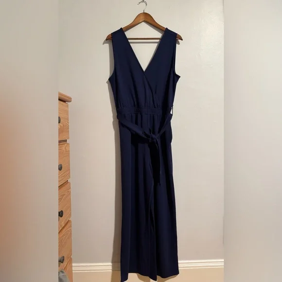 🌀 The Drop - Women's Navy Sleeveless Wrap Jumpsuit - XL - Picture 4 of 6